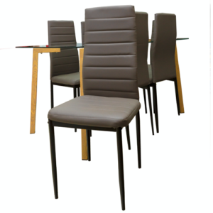 Dining Set - Glass Table + 6 Chairs