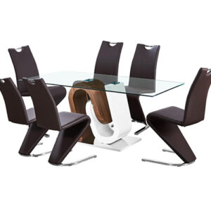 Dining Set - Glass Table + 6 Chairs