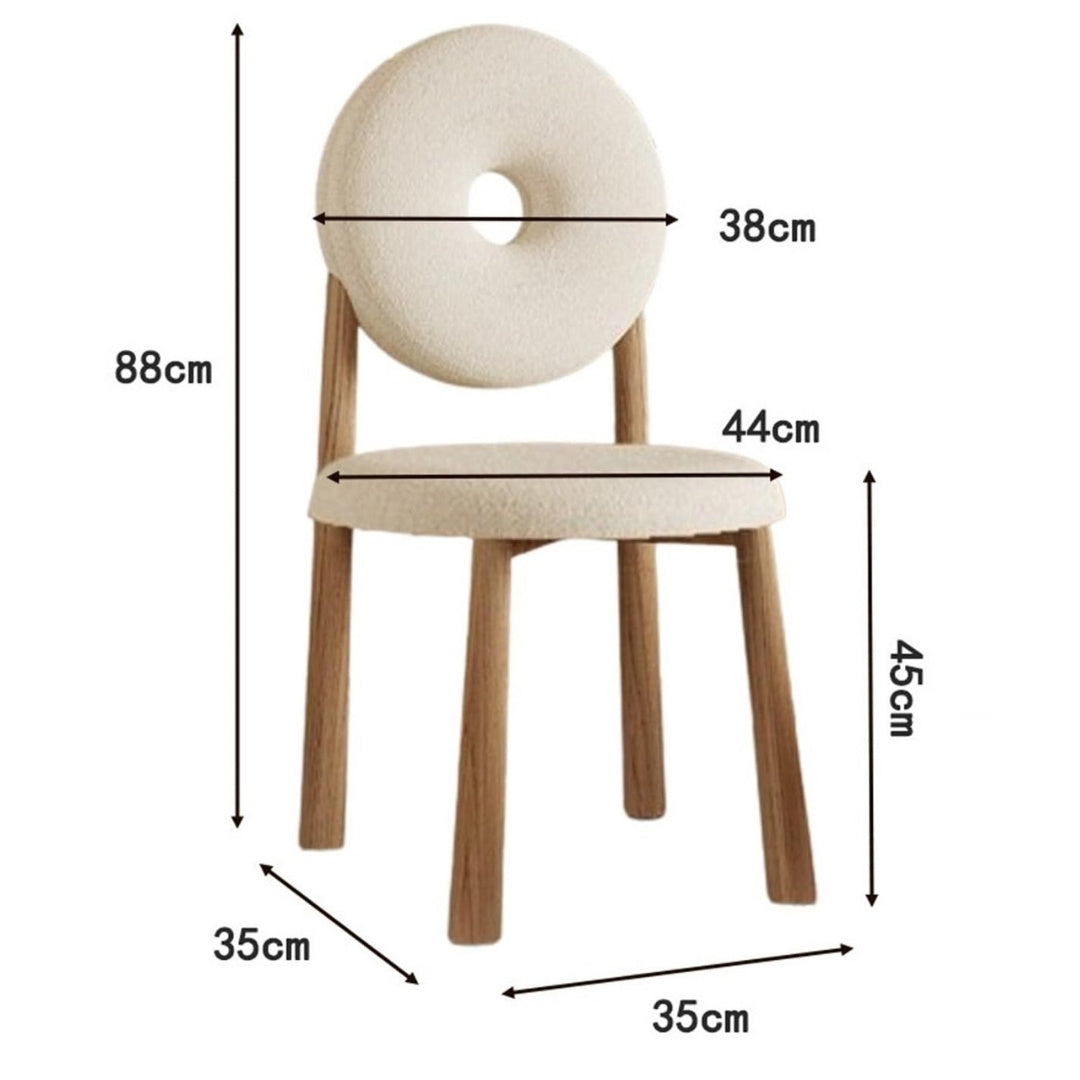 Donut Chair – Bouclé with Wood Legs - Image 4