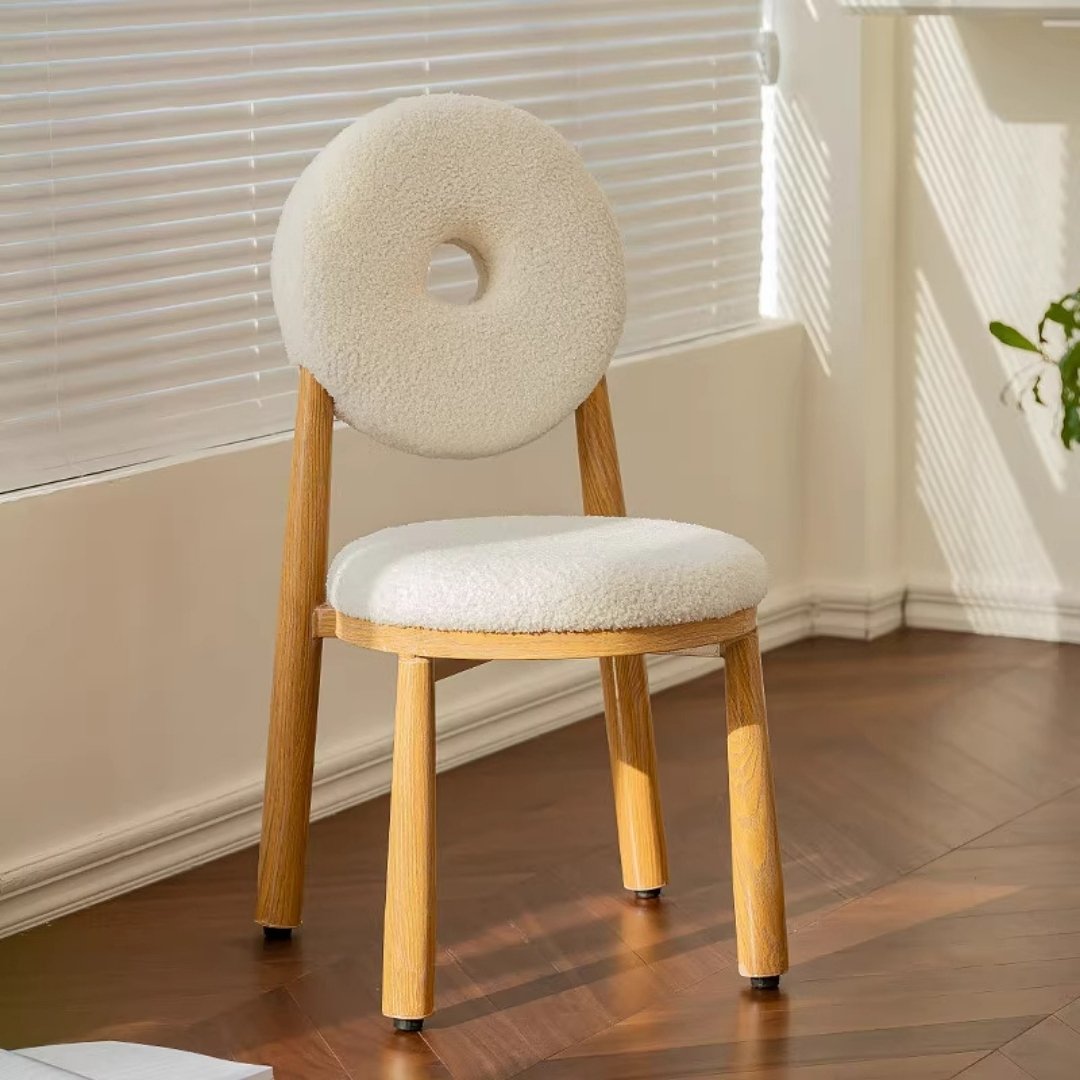 Donut Chair – Bouclé with Wood Legs - Image 3