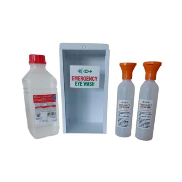 EYEWASH STATION – DOUBLE BOTTLE WITH SALINE SOLUTION