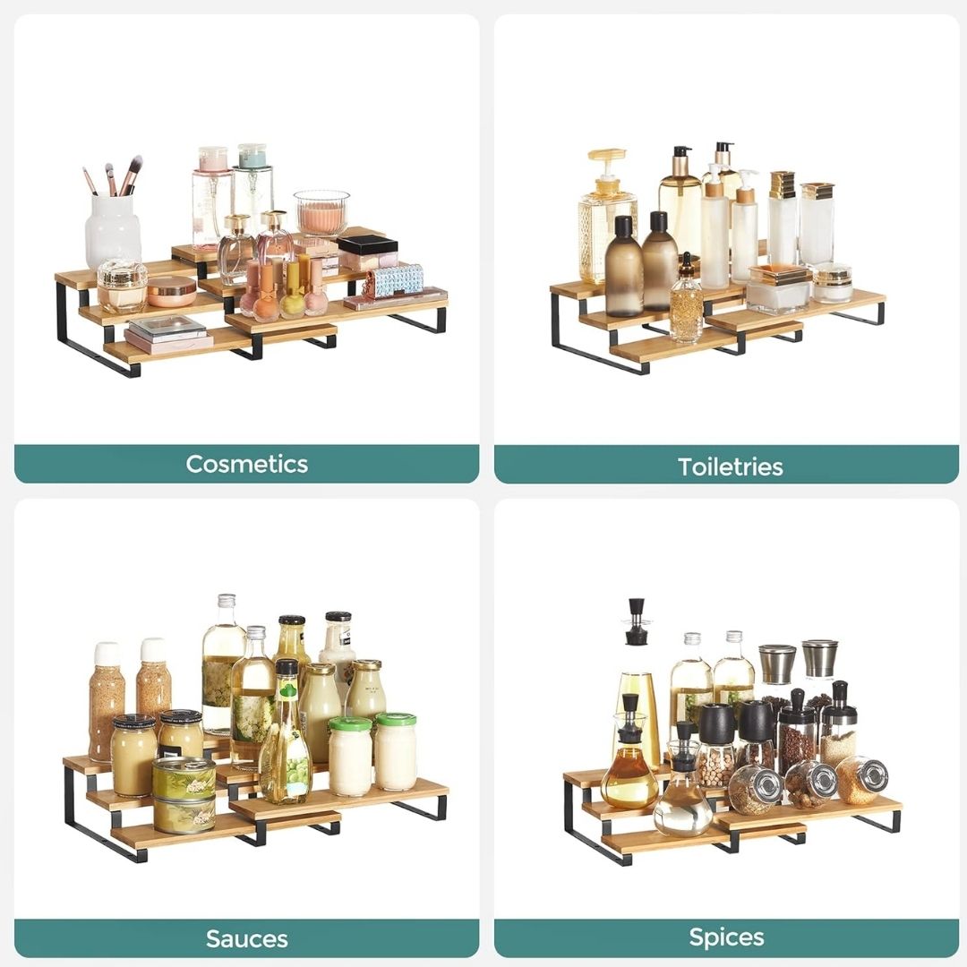 3 Tier Expandable Bamboo Organiser - 32 cm - Image 5