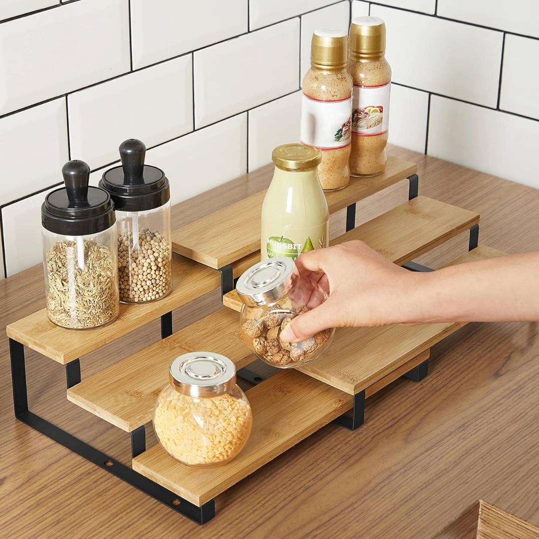 3 Tier Expandable Bamboo Organiser - 32 cm - Image 4