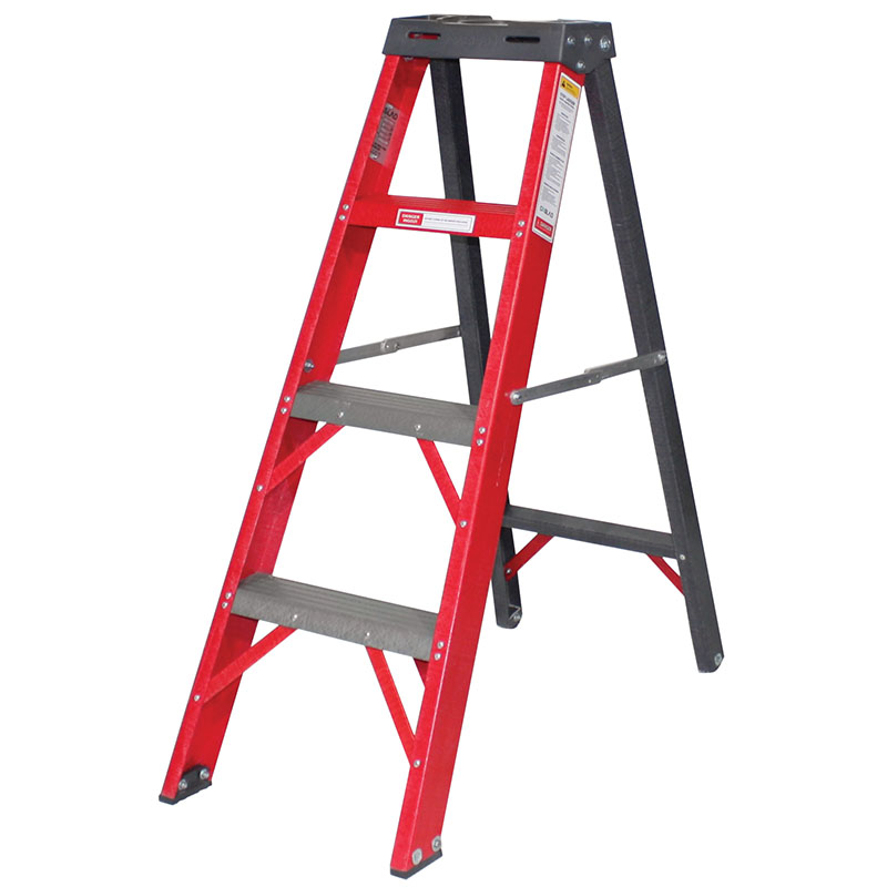 Industrial Duty A-Frame Fully Fibreglass Stepladder from 0.9M to 4.8m - Image 3