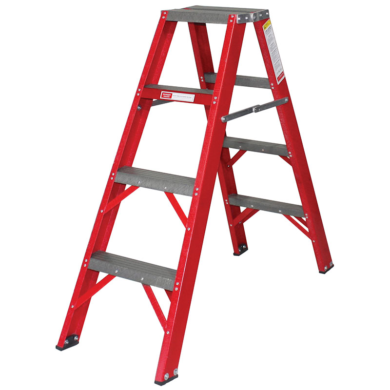 Industrial Duty A-Frame Double Sided Fully Fibreglass Stepladder – from 1.2m to 3.6m - Image 2