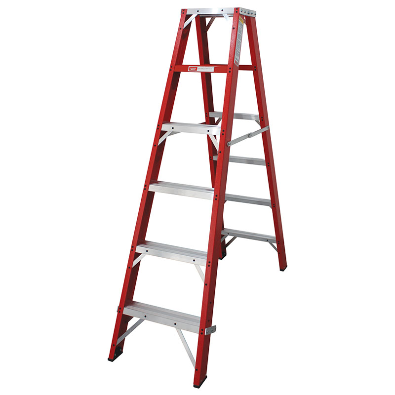 Industrial Duty A-Frame Double Sided Fibreglass Stepladder – from 1.2m to 3.6m - Image 2