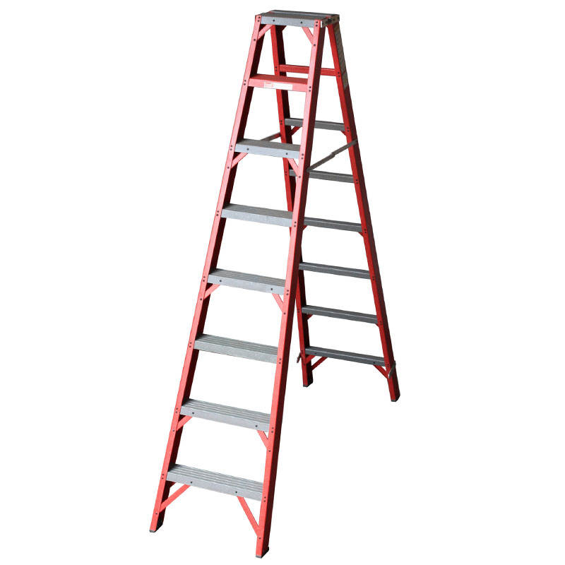 Industrial Duty A-Frame Double Sided Fully Fibreglass Stepladder FGSD4-ALL-SS – from 1.2m to 3.6m