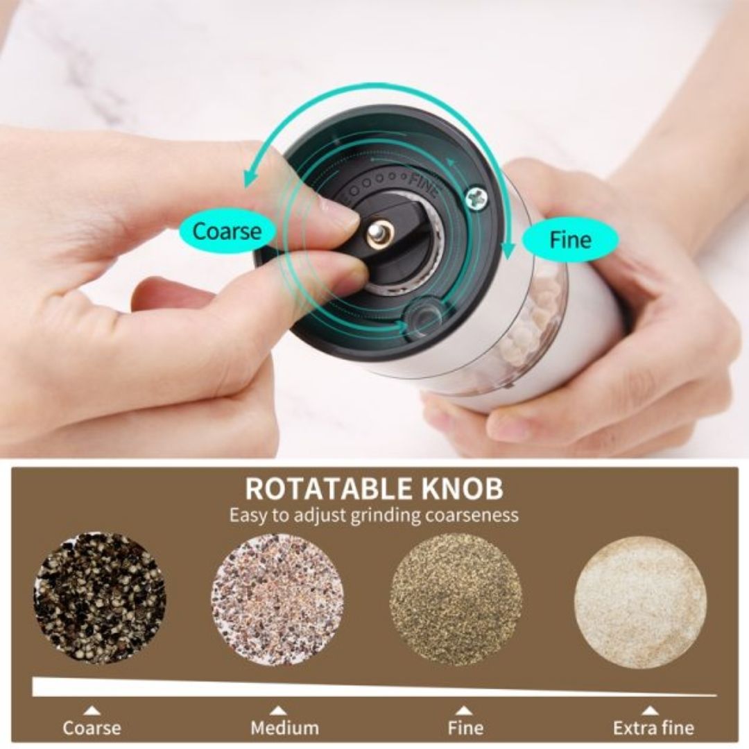 Feelive Rechargeable Salt & Pepper Grinder Set – 2 Pc - Image 2