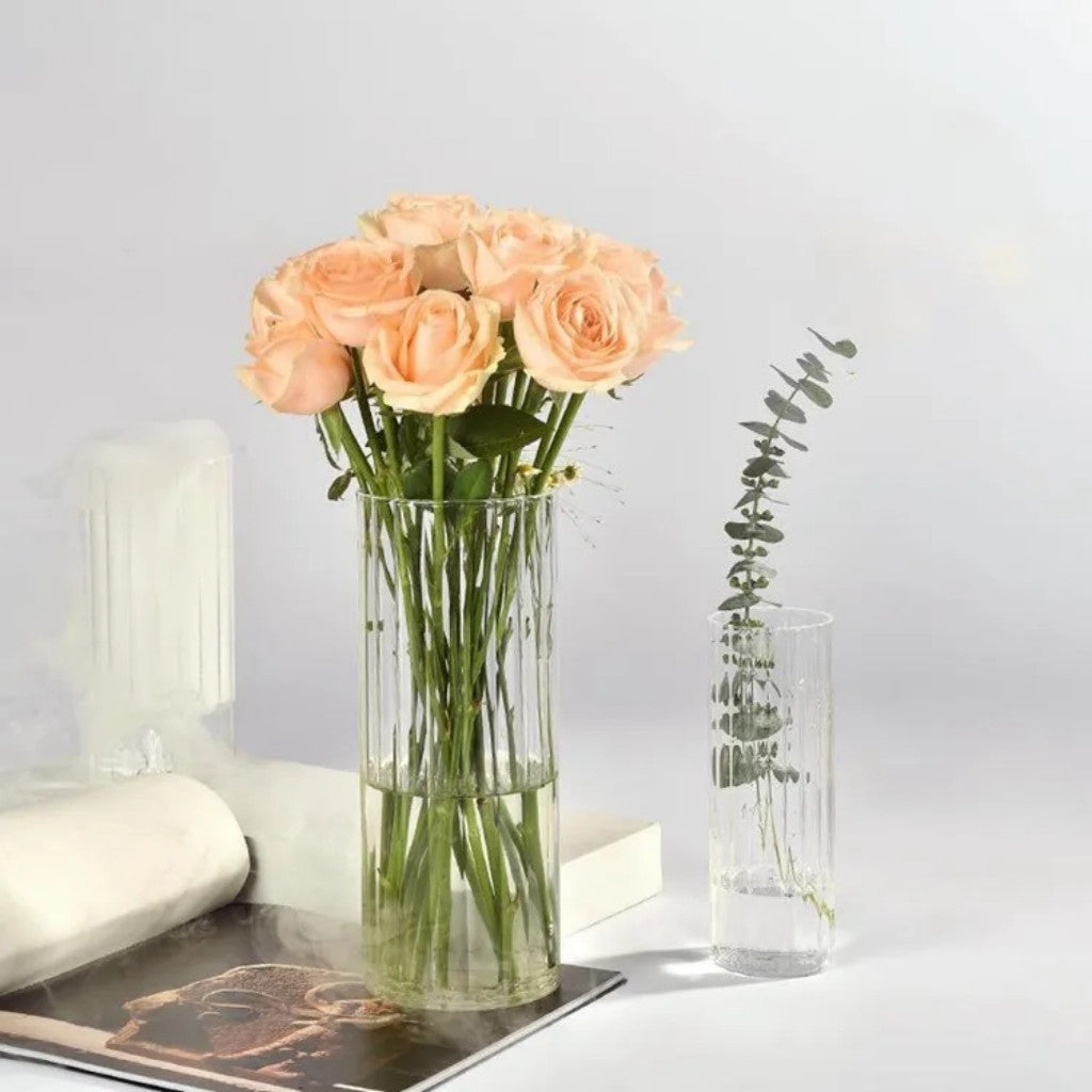 Fluted Glass Vase 29cm