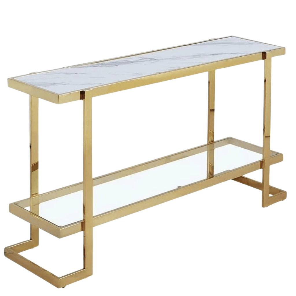 Console Table - Franco Gold Frame with Marble Top - Image 2