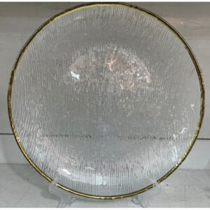Underplate - Glass Frosted Oyster Gold Edge