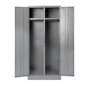 Double hostel locker with top shelf and hang rail DHL04 – 1800h x 790w x 520d – Hammerton Grey/Ivory Karoo