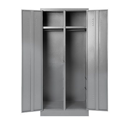 Double hostel locker with top shelf and hang rail DHL04 – 1800h x 790w x 520d – Hammerton Grey/Ivory Karoo