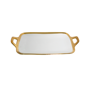 Platter - Gold Rim Rectangle 37cm