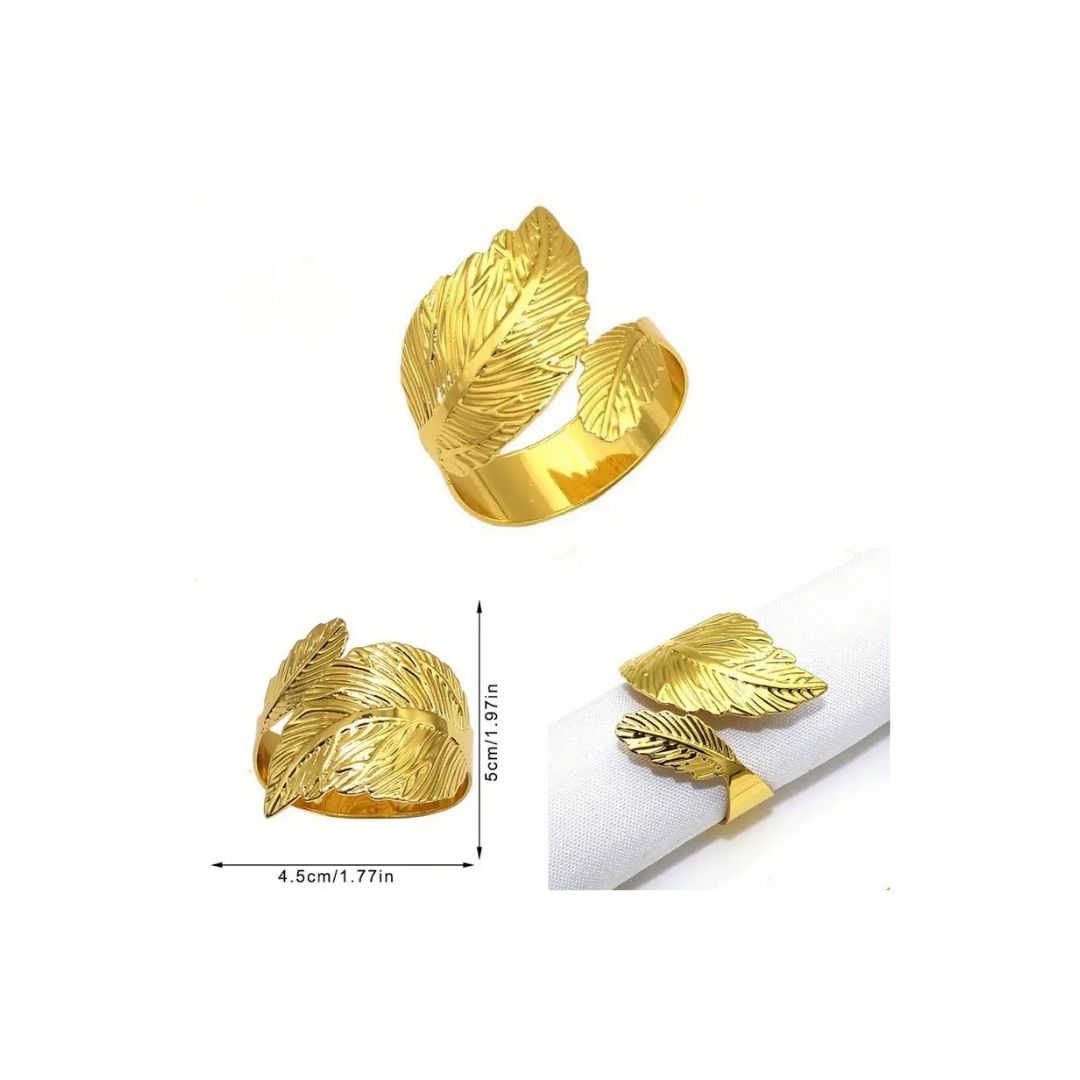 Metal Leaf Napkin Holder - Gold & Silver - Image 2