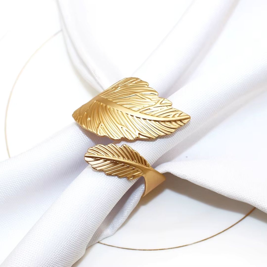 Metal Leaf Napkin Holder - Gold & Silver - Image 4