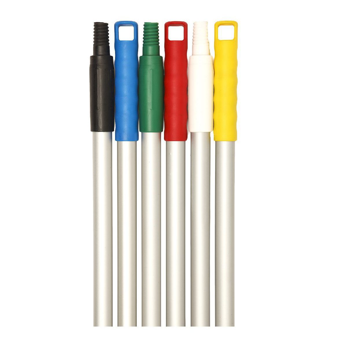 ARROW HANDLE – HD HYGIENE PLASTIC MOULDED – THREAD 25MM X 1.3M – BLACK, BLUE, GREEN, RED, WHITE, YELLOW AND ORANGE