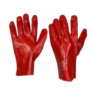 PVC LONG GLOVES 35cm AND PVC SHORT GLOVES KNIT WRIST – per pair