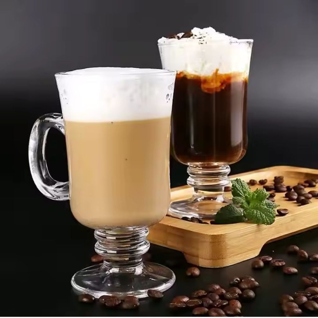 Irish Fluted Latte Mugs - 227ml - Clear 6's - Image 3