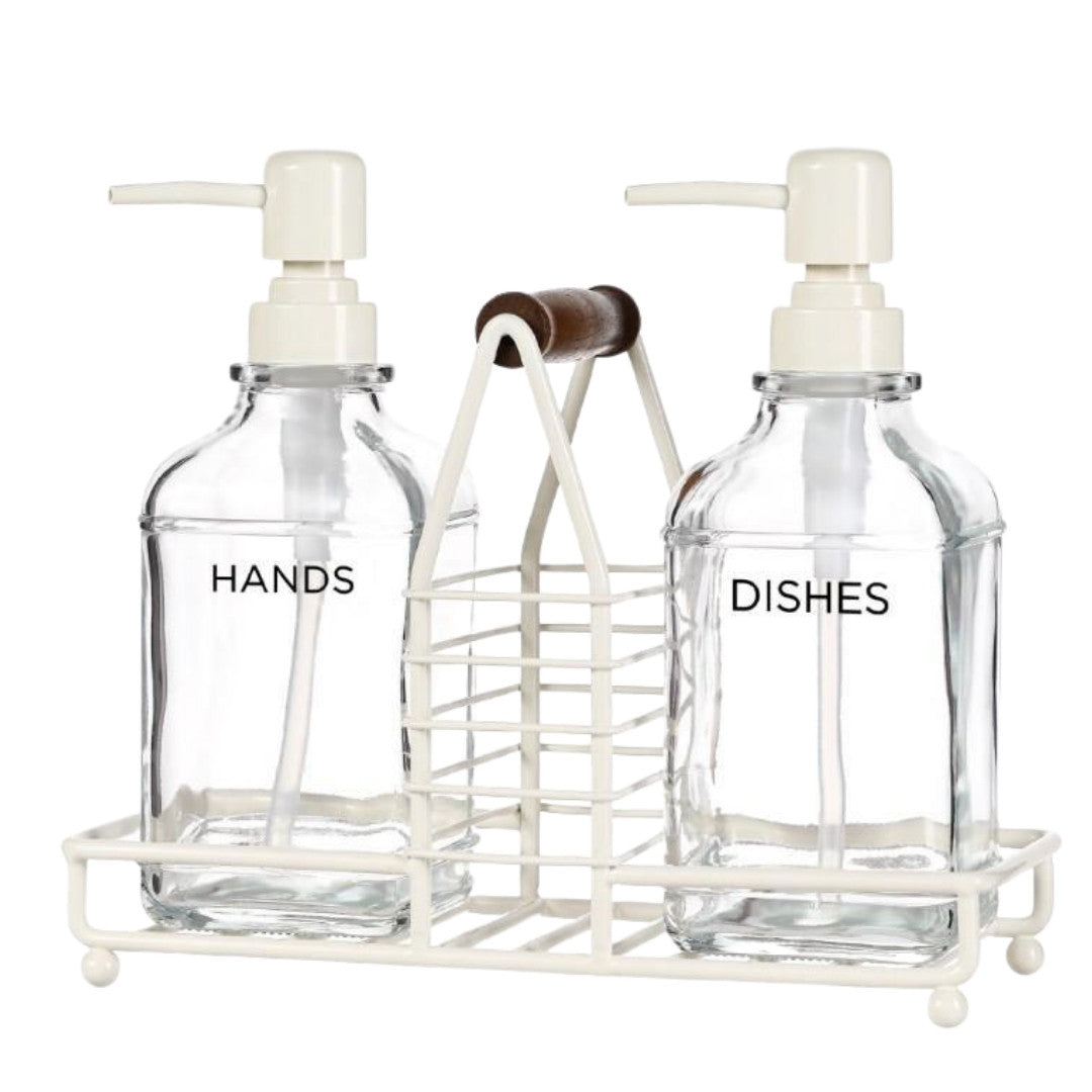 Liquid Dispenser Set With Caddy - 3Pcs