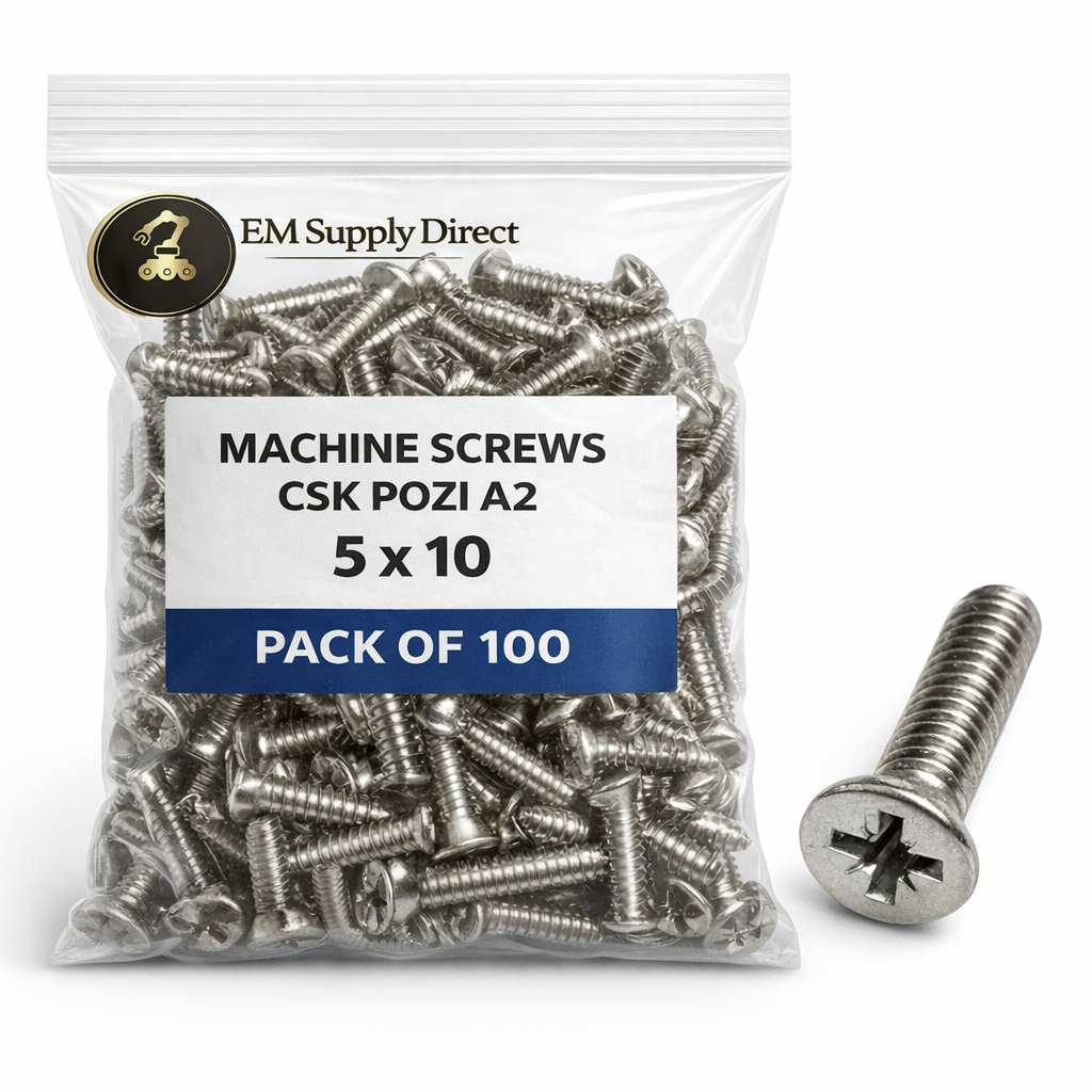 Machine Screws Csk Pozi A2 3 x 6 – 6 x 25 (Packs of 100)