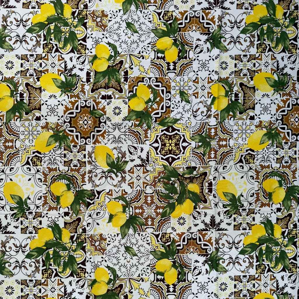 Printed Mini Matt - Mediterranean Tile Print with Lemons - Image 2