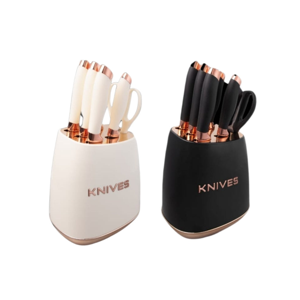 Milano Knife Set 7pc Gold Trim