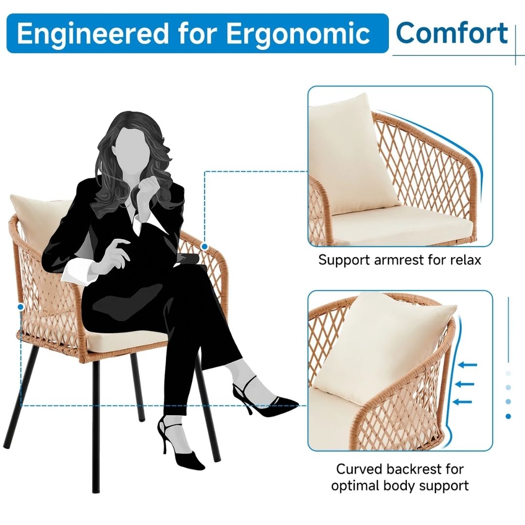 Romeo - 5 Piece Outdoor Rattan Dining Set - Image 4