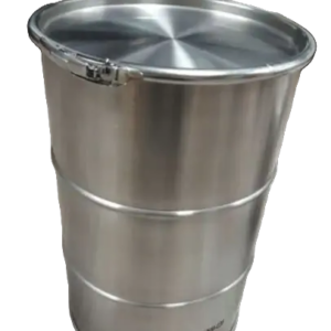 230L Open Top Galvanised Steel Drum – Heavy Duty Industrial Storage Barrel – Incl. lid and clamp
