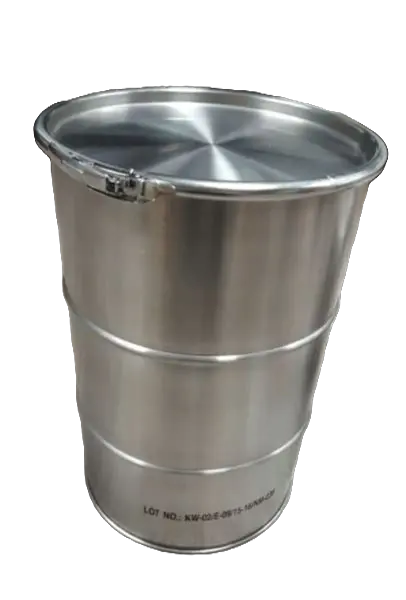 230L Open Top Galvanised Steel Drum – Heavy Duty Industrial Storage Barrel – Incl. lid and clamp