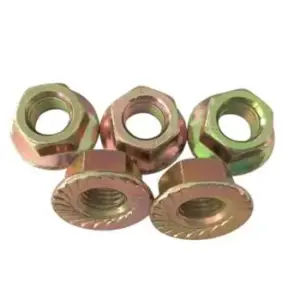 Nuts Hex Flange Yellow Zinc M5 – M12 and M16 (Packs of 100)