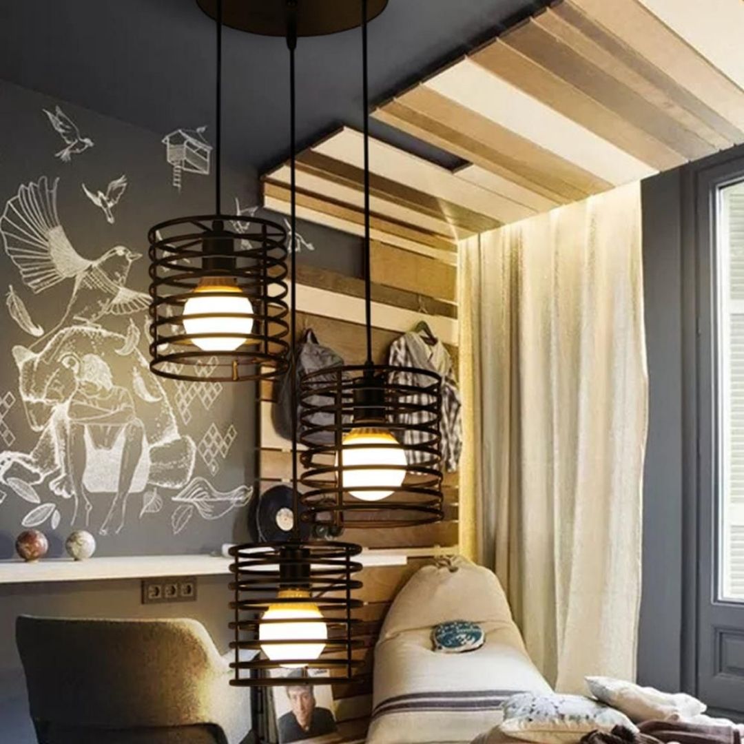Pendant Light - Round Spiral Cage / 1821-3 - Image 2