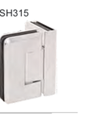 Frameless shower fittings HINGE 90deg GLASS TO GLASS ADJ PC and ADJ PSS