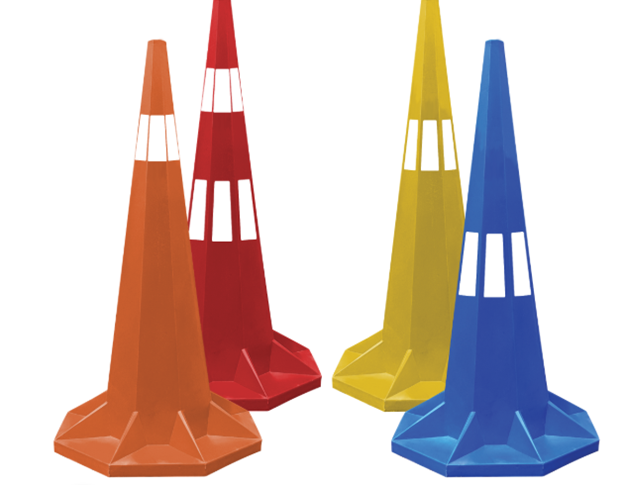 Road Quip Barrier Cone Plain Cone Premium 1800mm BLACK, LIME, PINK, ORANGE, YELLOW, RED, BLUE, WHITE AND GREEN