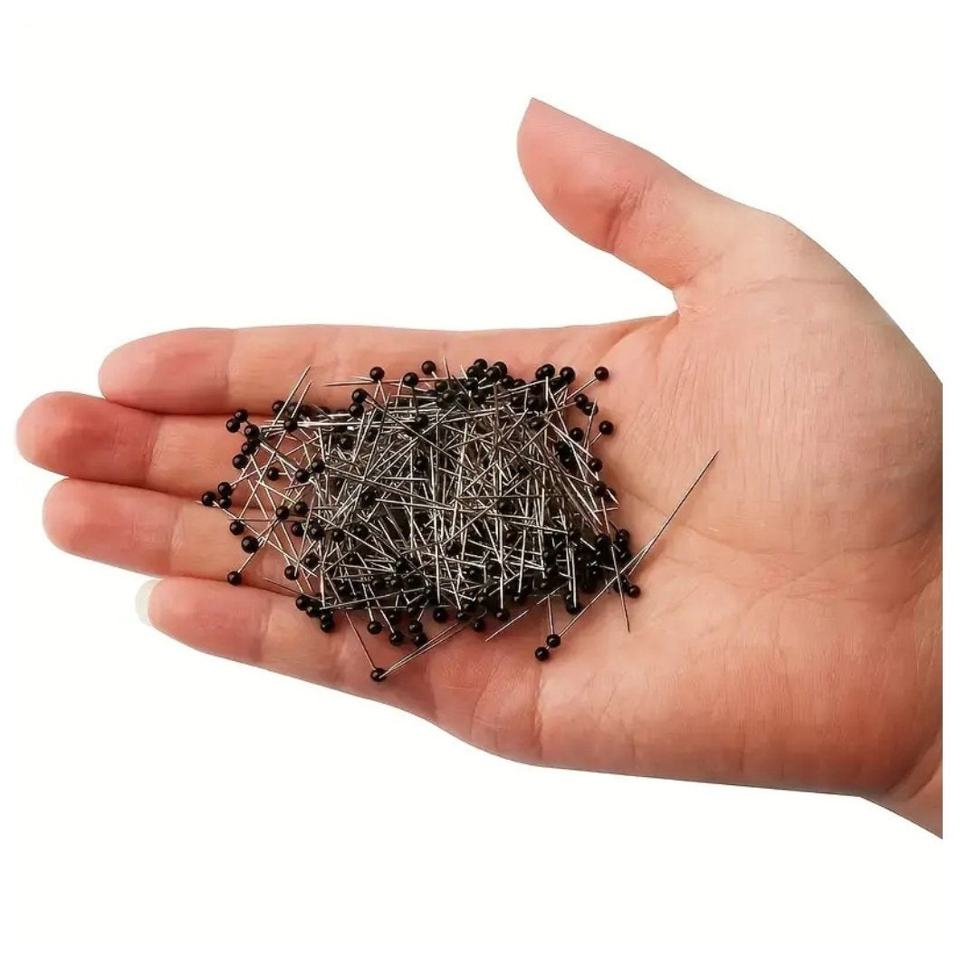Plastic Headed Pins In Glass Jar - Image 3