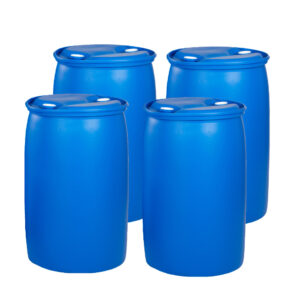 220L Tight Head Barrel Drum (2 small caps) Blue – Plastic