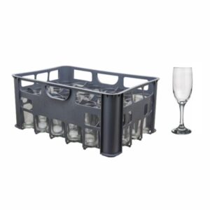 Champagne Flute - Regent 24's including Plastic Crate Grey