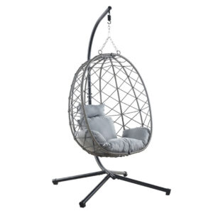 Rattan Egg Swing Chair – Outdoor Hanging with Cushion
