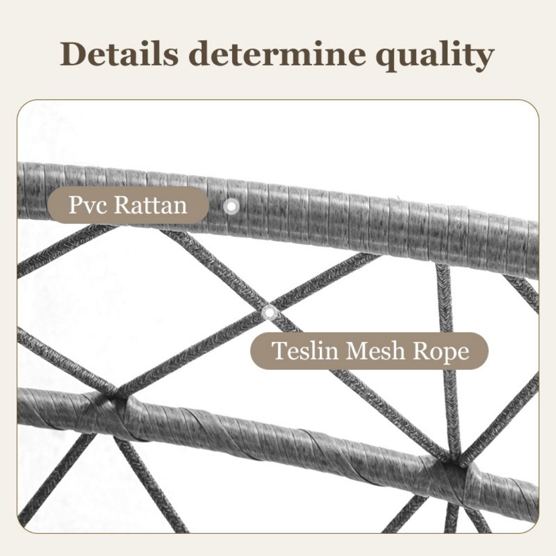 Rattan Egg Swing Chair – Outdoor Hanging with Cushion - Image 5