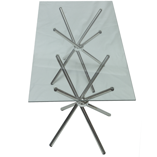 Cafe Table - Rectangle Glass Top Clear - Image 3