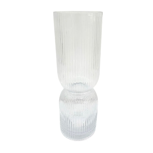 Ribbed Glass Flower Vase - 30 cm - Image 2