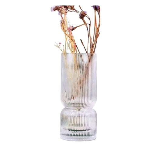 Ribbed Glass Flower Vase - 30 cm - Image 3