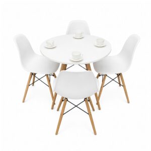 Dining Set - Round Table + 4 Chairs