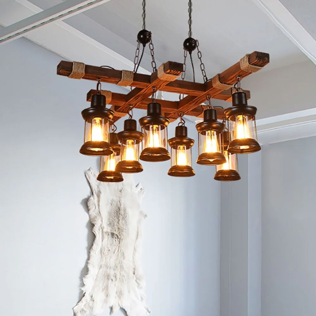 Chandelier Light - Rustic Wood / M188-8 - Image 2