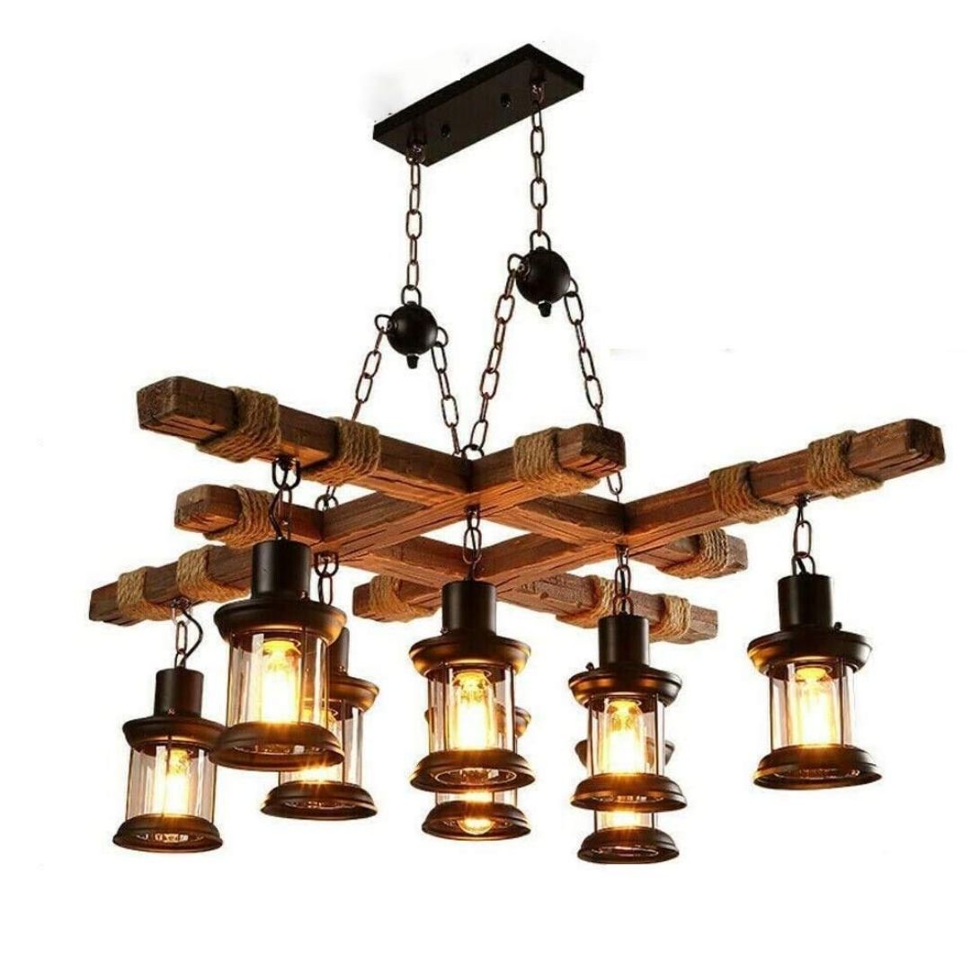 Chandelier Light - Rustic Wood / M188-8