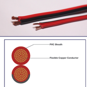 FLEXIBLE  cables SPECIAL RIPCORD SPECIAL TWO CORE FLAT FLEXIBLE CABLE PER METER