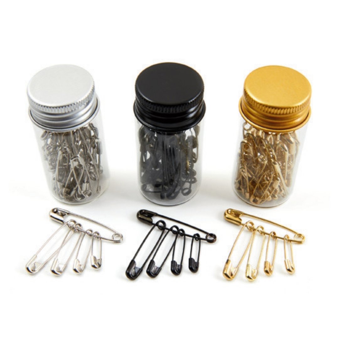 Safety Pins In Glass Jar - Image 2