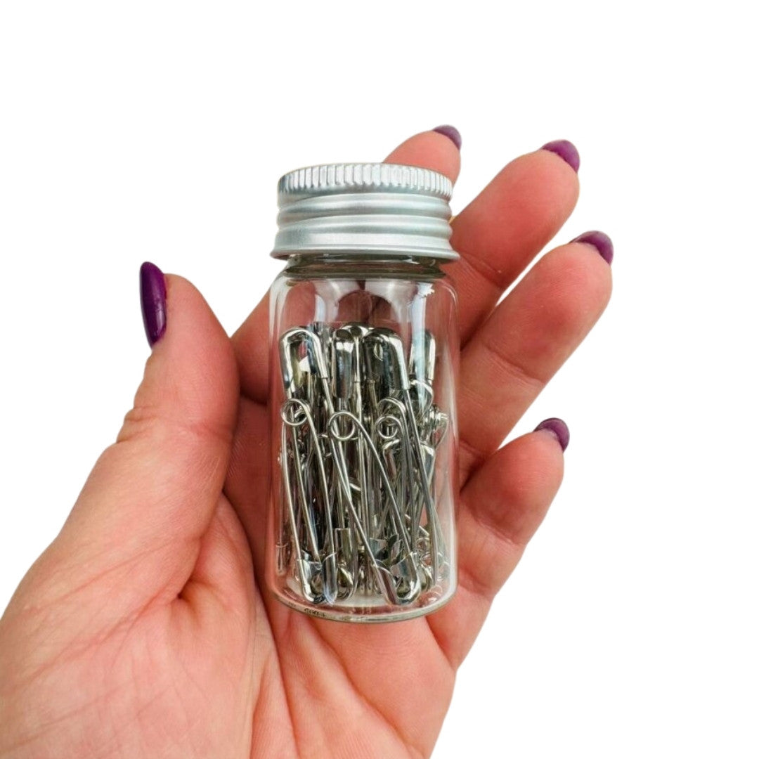 Safety Pins In Glass Jar - Image 6