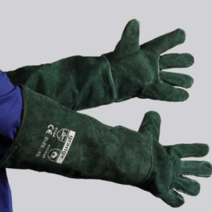 Green Lined,Welted Seams,Cotton Lined – 40cm Cuff – Shoulder Length