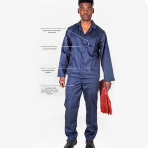 Conti suit 2 Piece, BKK zip, Pockets: Chest, Two side /Trouser-Back, Two Patch pockets – grange
